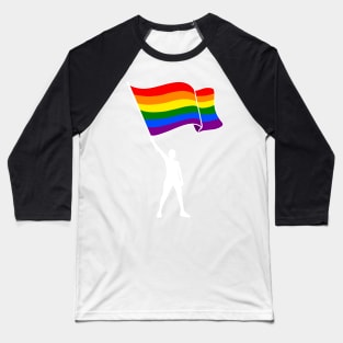 Pride Month Gay Apparel Waving LGBTQ Rainbow Pride Flag Baseball T-Shirt